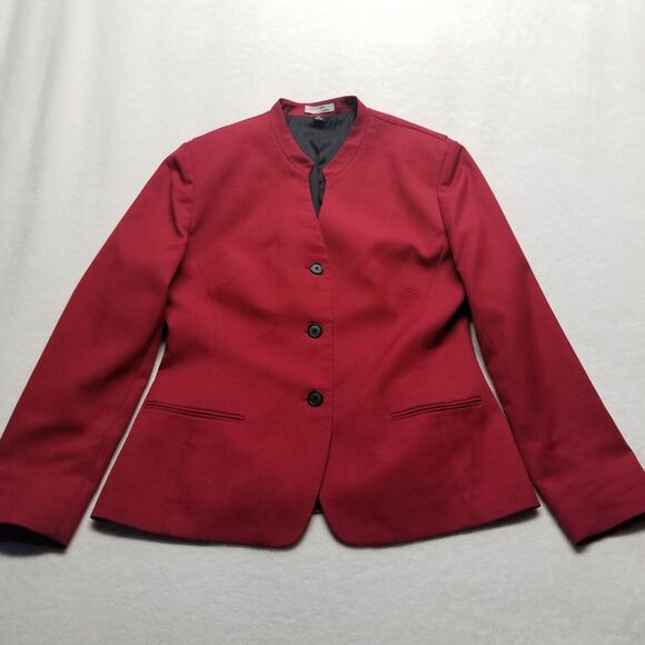 Doc And Amelia By Cintas Women’s Blazer 10 Dark Red Classic Business Uniform - Picture 1 of 9